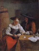 OCHTERVELT, Jacob The Declaration of Love to the Woman Reading Germany oil painting artist